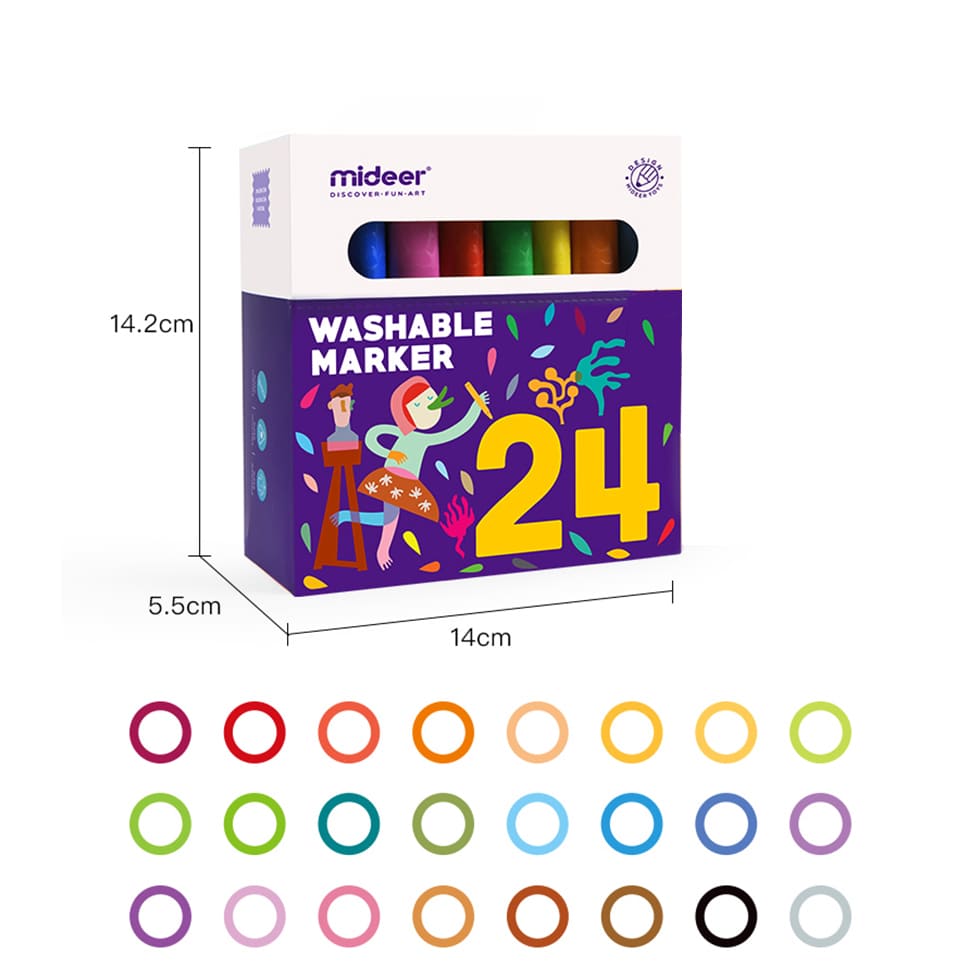 Mideer Washable Marker 24/36/48 esikidz marketplace kid craft kid art painting for kids craft ideas for kids easy crafts for kids