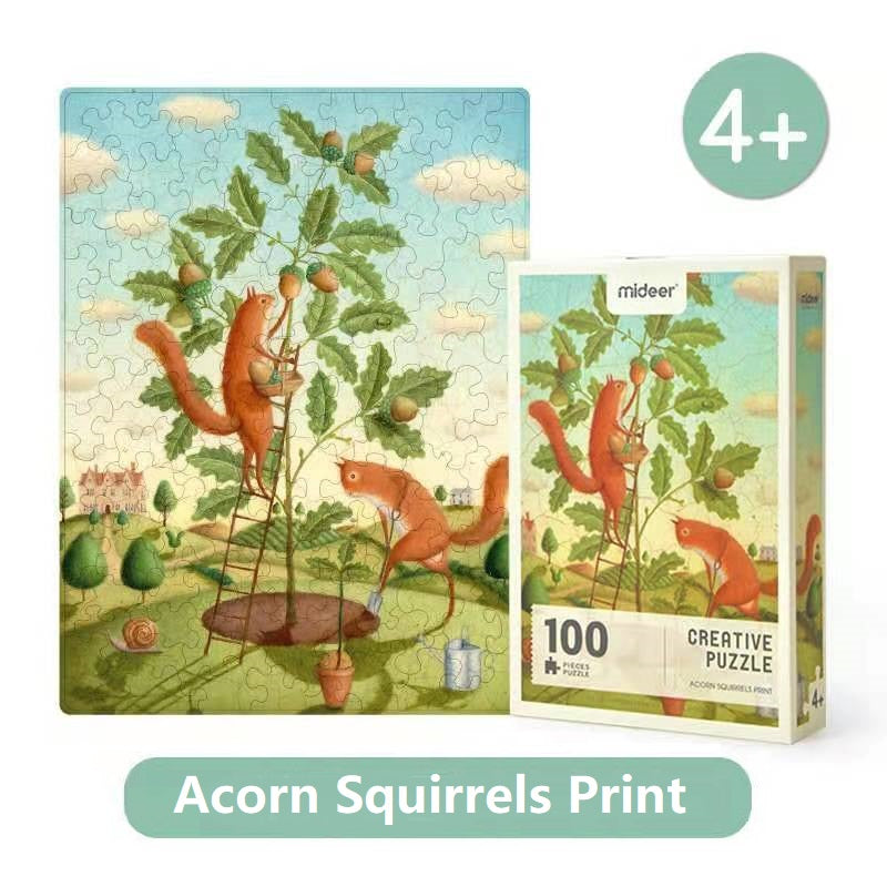 Mideer Creative Puzzle-Acorn Squirrels Print esikidz marketplace puzzle games for kids puzzle games puzzles for kids easy puzzles for kids